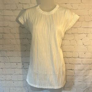 Evaless stretchy white cap sleeve blouse